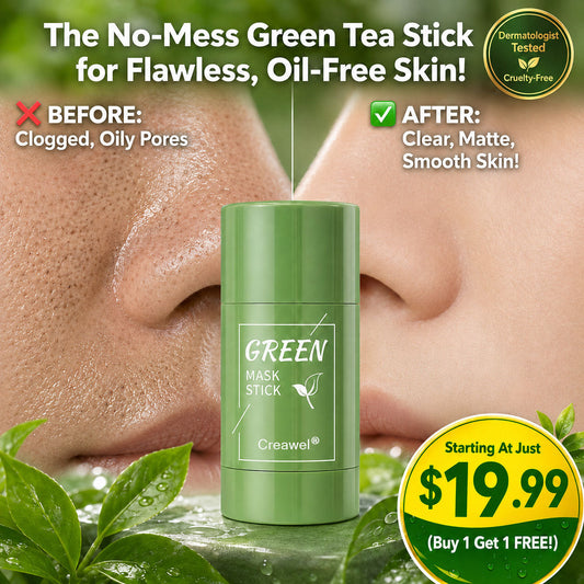 Creawel ®Clear Pores in 10 Minutes! The No-Mess Green Tea Stick for Flawless, Oil-Free Skin.