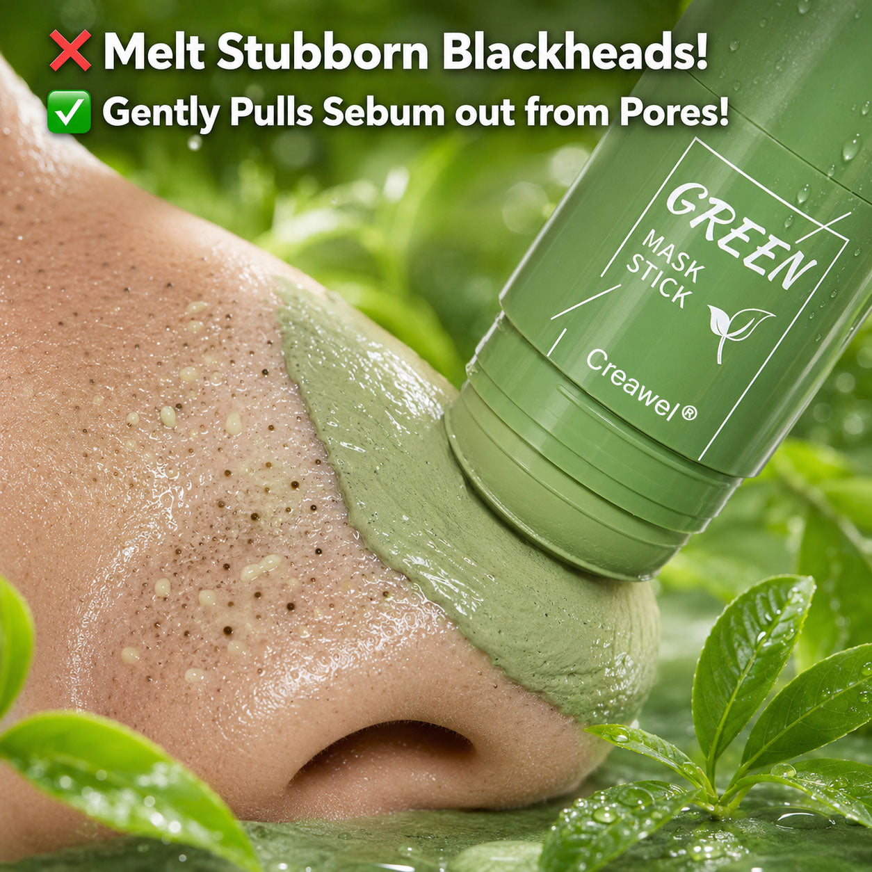 Creawel ®Clear Pores in 10 Minutes! The No-Mess Green Tea Stick for Flawless, Oil-Free Skin.