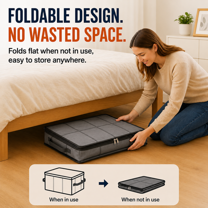 Spacious Moving Storage Bin, Zippered Organizer for Quilts, Bedding & Sweaters, Large Capacity Fabric Bag for Moving Day, Closet & Bedroom Use