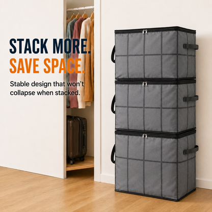 Spacious Moving Storage Bin, Zippered Organizer for Quilts, Bedding & Sweaters, Large Capacity Fabric Bag for Moving Day, Closet & Bedroom Use