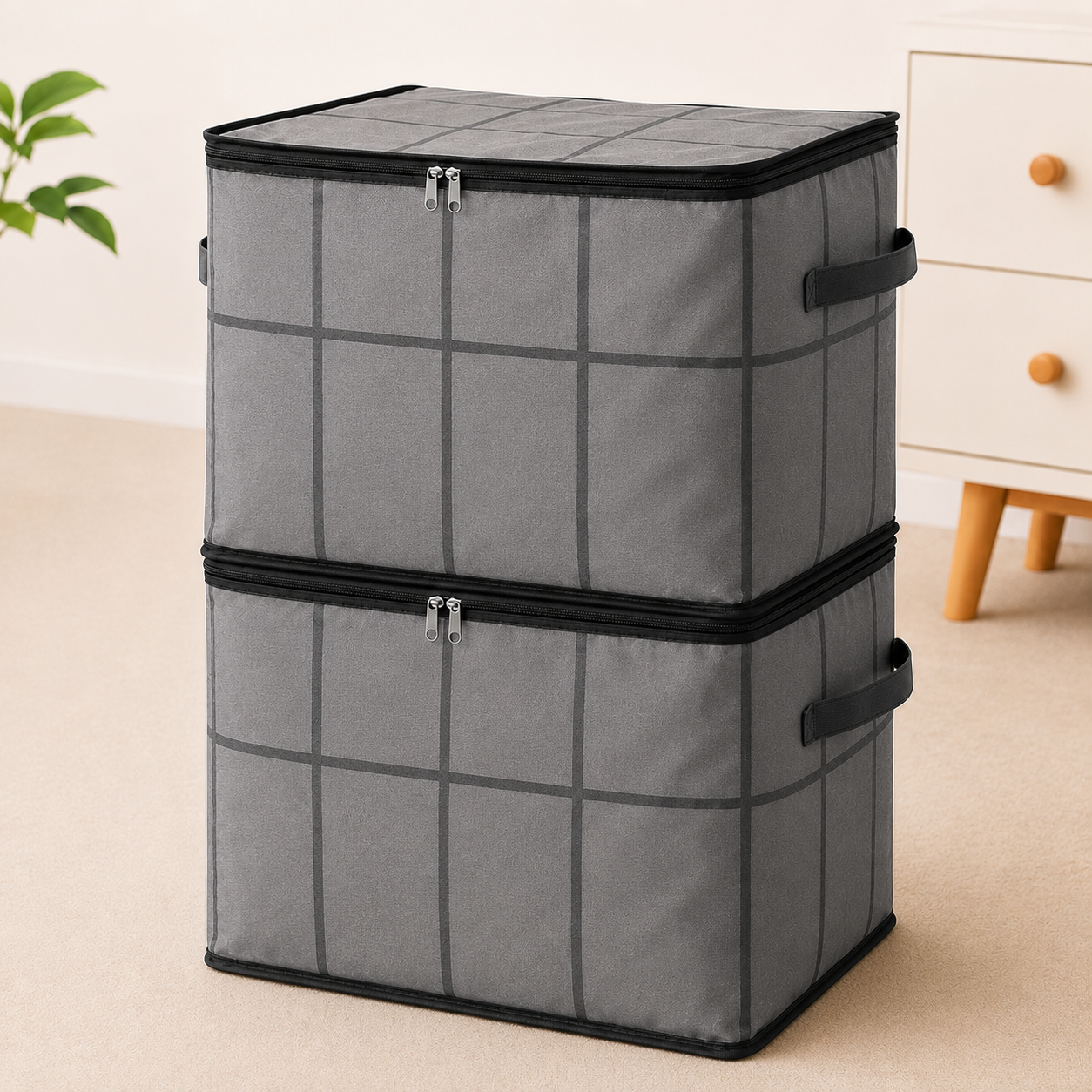 Spacious Moving Storage Bin, Zippered Organizer for Quilts, Bedding & Sweaters, Large Capacity Fabric Bag for Moving Day, Closet & Bedroom Use