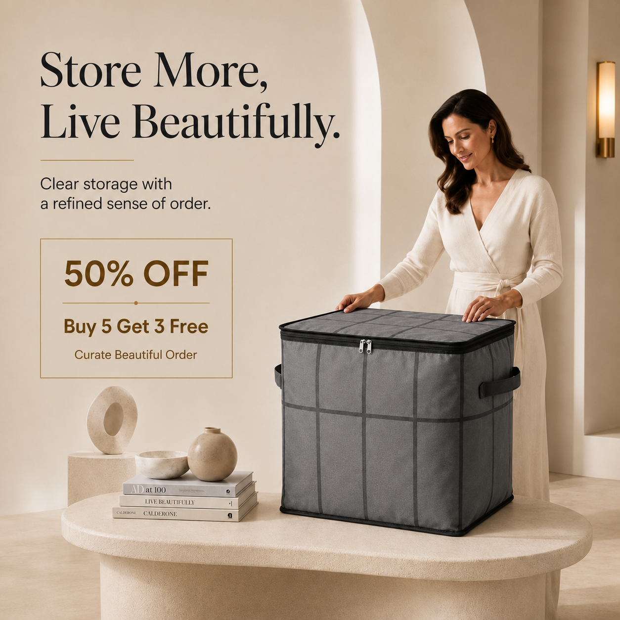 Spacious Moving Storage Bin, Zippered Organizer for Quilts, Bedding & Sweaters, Large Capacity Fabric Bag for Moving Day, Closet & Bedroom Use