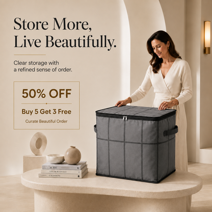 Spacious Moving Storage Bin, Zippered Organizer for Quilts, Bedding & Sweaters, Large Capacity Fabric Bag for Moving Day, Closet & Bedroom Use