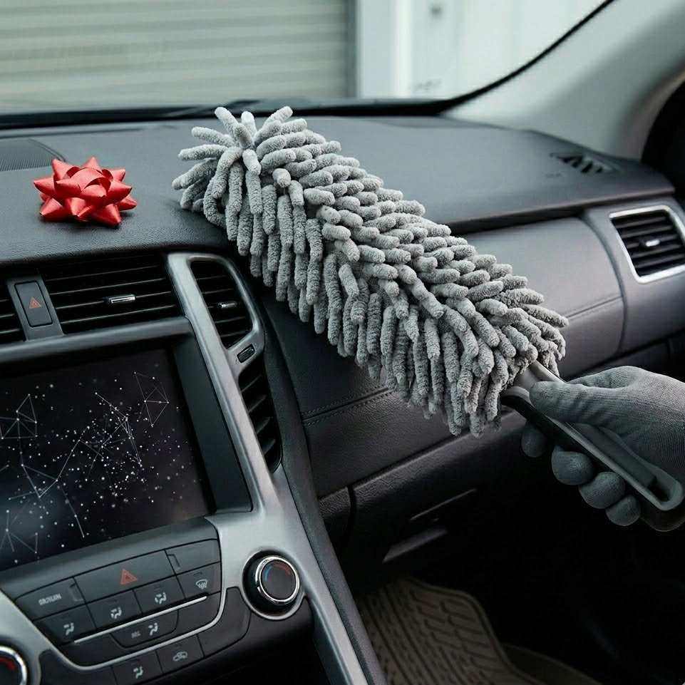 Korakuna Ultimate Scratch-Free Car Duster - Premium Microfiber Brush for Delicate Surfaces - Lint-Free Automotive Dusting Tool for Dashboards, Console, and Exterior Paint