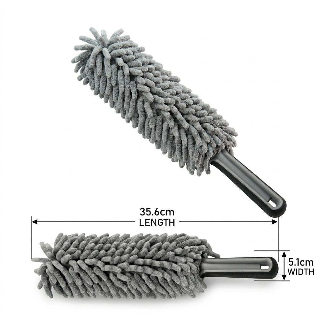 Korakuna Ultimate Scratch-Free Car Duster - Premium Microfiber Brush for Delicate Surfaces - Lint-Free Automotive Dusting Tool for Dashboards, Console, and Exterior Paint