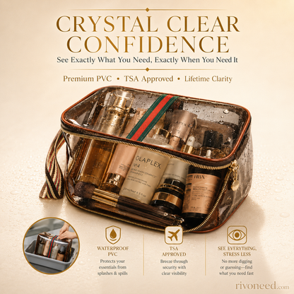 3PCS New Retro Vintage Vanity Bag, Large Capacity Makeup Organizer for Women, Ladies Travle Storage Case, Waterproof Transparent Toiletry Bag, Portable Skincare Storage Case