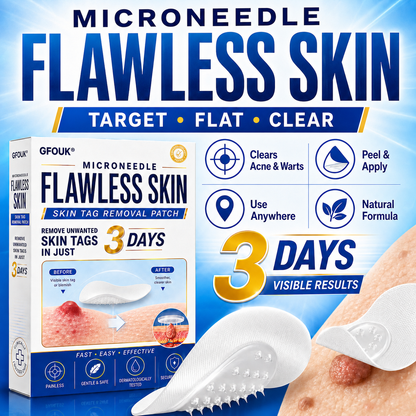 💫GFOUK® 2026 Newly Upgraded 2-in-1 Microneedle Hydrocolloid Patches | Removes Raised Moles, Acne, Flat Warts, and Skin Tags | Improves Wrinkles, Scars, and Blemishes | Invisible Acne Patches for Face & Body