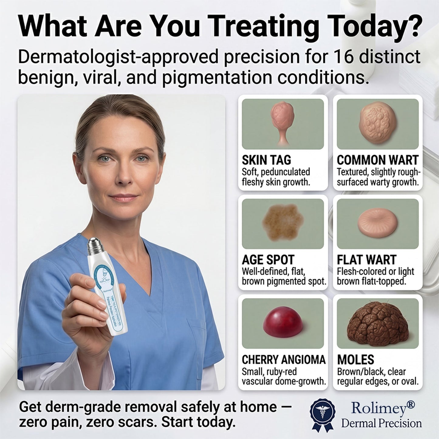 🌟Official Brand Shop | Rolimey® 7-Day Roll-On for Skin Spots and Skin Tags – Pain-Free & Scar-Free