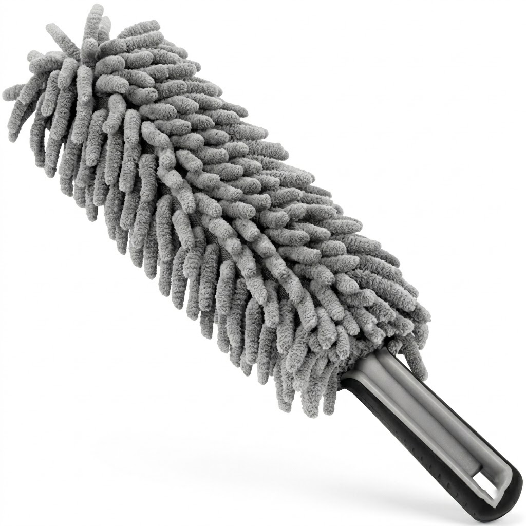 Korakuna Ultimate Scratch-Free Car Duster - Premium Microfiber Brush for Delicate Surfaces - Lint-Free Automotive Dusting Tool for Dashboards, Console, and Exterior Paint