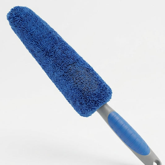 Korakuna Ultimate Scratch-Free Rim Brush - Soft Microfiber Wheel Detailing Tool for Premium Finishes - Non-Slip Handle Car Brush for Delicate Wheels and Spokes